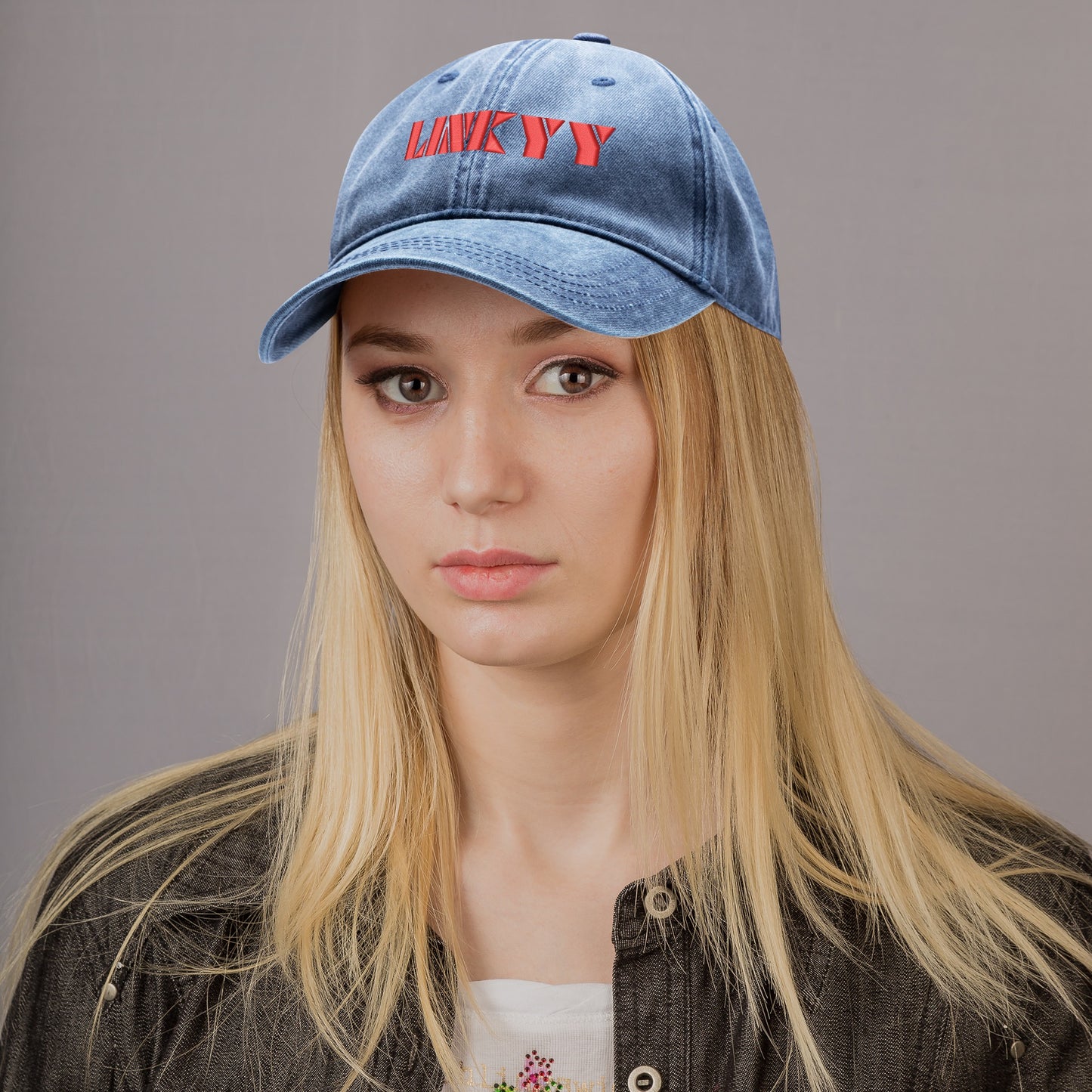 Embroidered Denim Baseball Cap