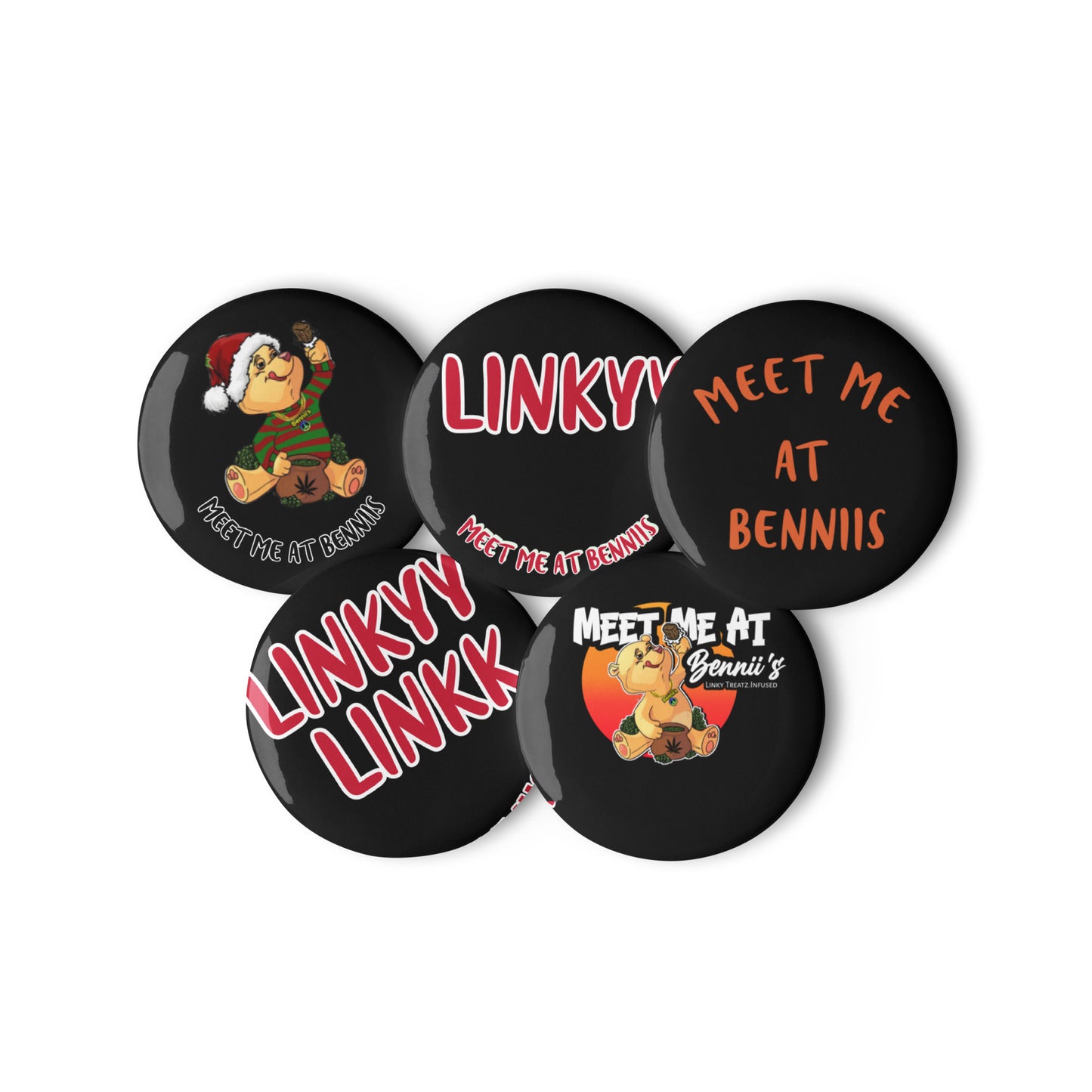 Meet Me at Bennii's pin buttons