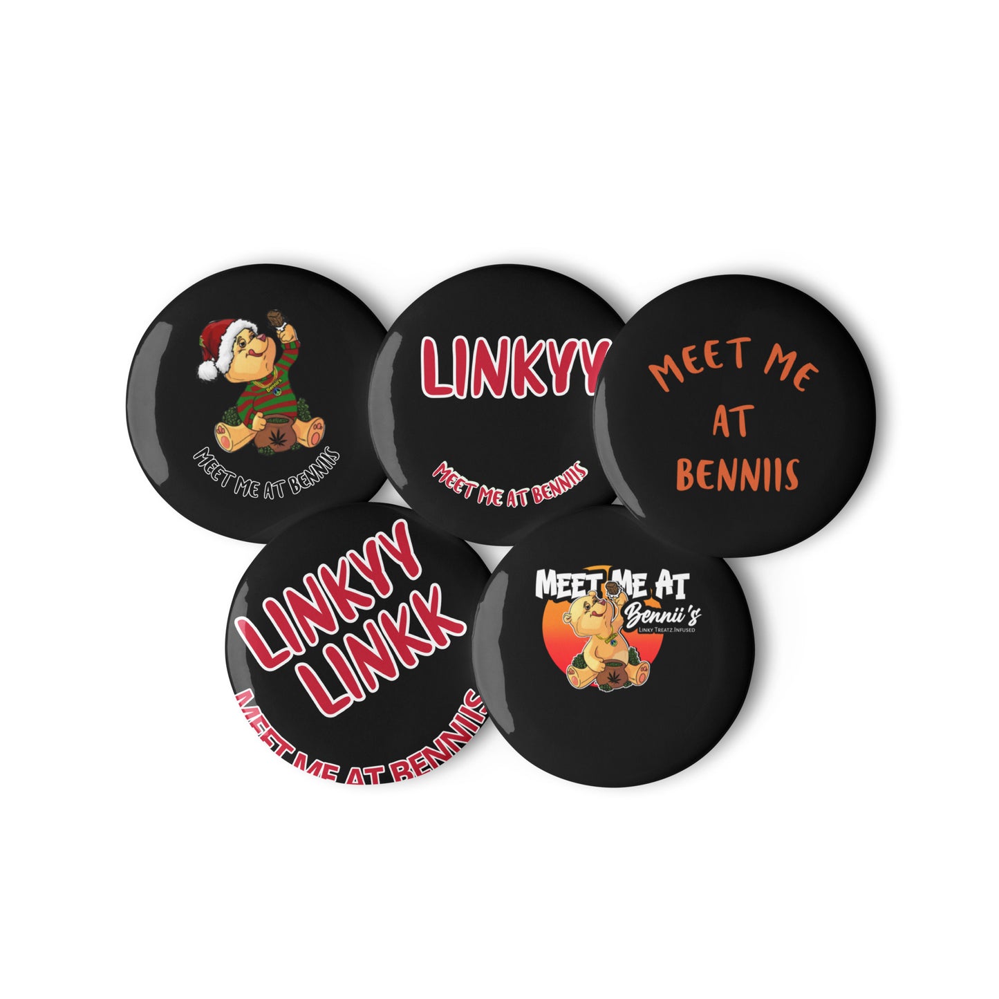 Meet Me at Bennii's pin buttons